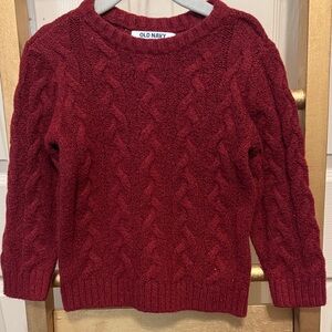 Old Navy Women's Burgundy Cable Knit Sweater